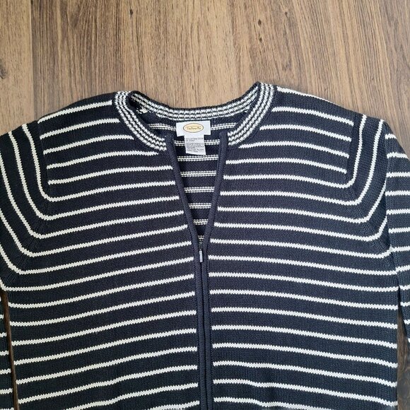 💙 Talbots Full Zipper Cardigan Sweater 100% Cotton - Picture 5 of 9